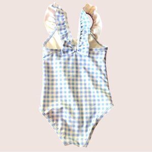 Baby Girls Blue Gingham Ruffled Bow Swimsuit By Just One You Carters 18M Summer